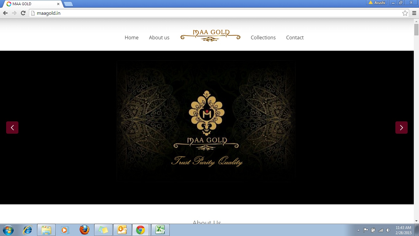 Maa Gold Website Design