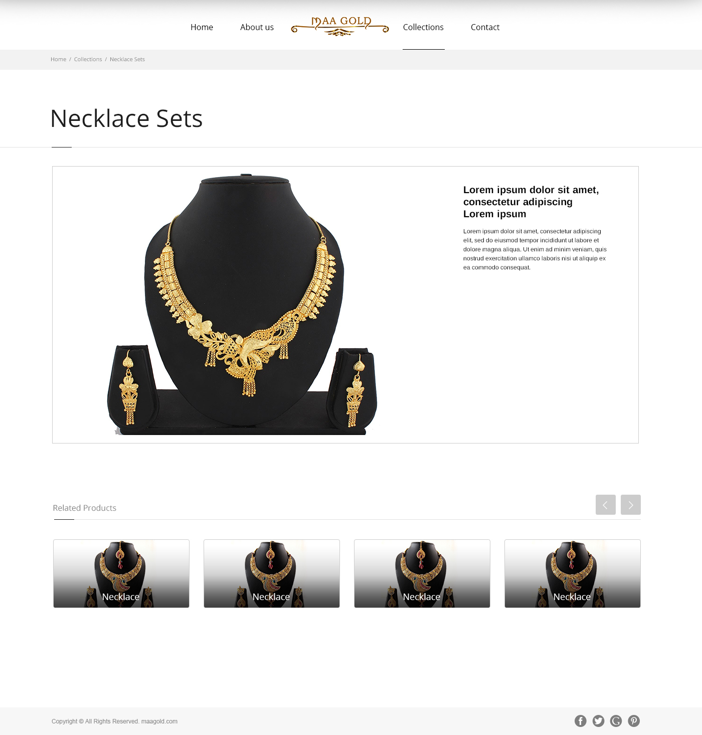 Website design for Maa Gold
