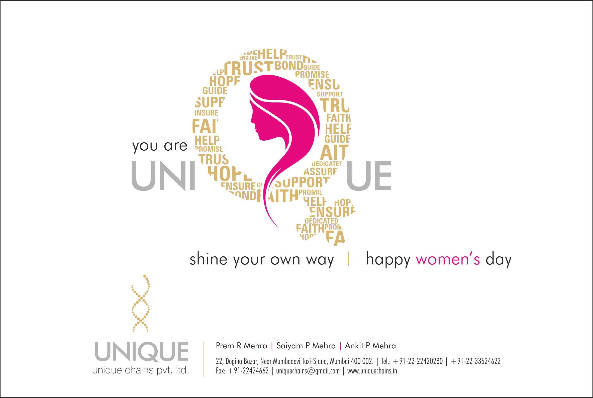 Ad Campaign for Unique Chains Women’s day 